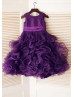 Satin Organza Ruffled Floor Length Flower Girl Dress